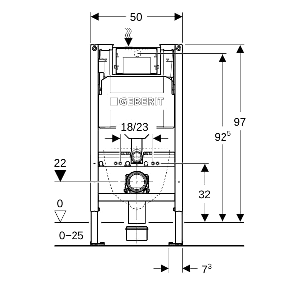Geberit Duofix Element f. Kinder WWC, 97cm mit Sigma UP-SPK 12cm