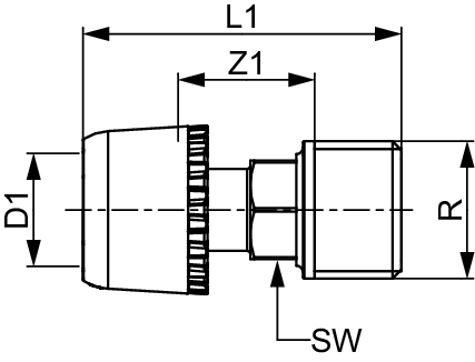 TECElogo-Ax Übergangsnippel Dimension 16 x R 1/2", Siliziumbronze