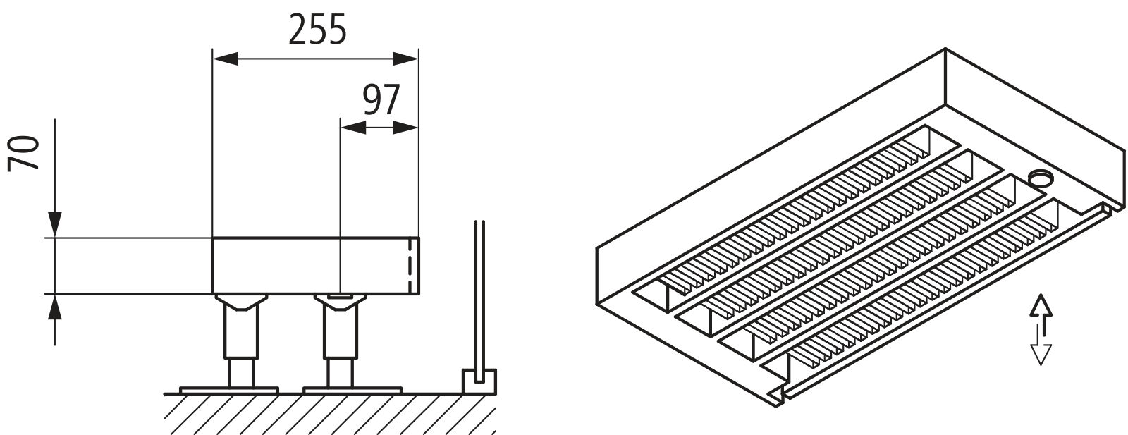 Kermi Kon m. Str. Typ44 BH280x255x2800 QN6068, weiß, 6bar, o. Abd., AB Uni.
