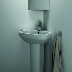 IS Eckwaschtisch i.life A 1 Hl. m.Ül. 450x410x150mm Weiß