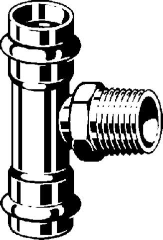 Viega T-Stück mit SC Sanpress Inox 2317.1 in 35mm x R3/4 x 35mm Edelstahl
