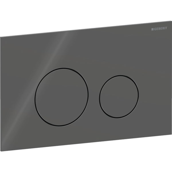 Geberit Sigma40 BetPl., rund, f. 2-Mengen-Sp. lava, Glas