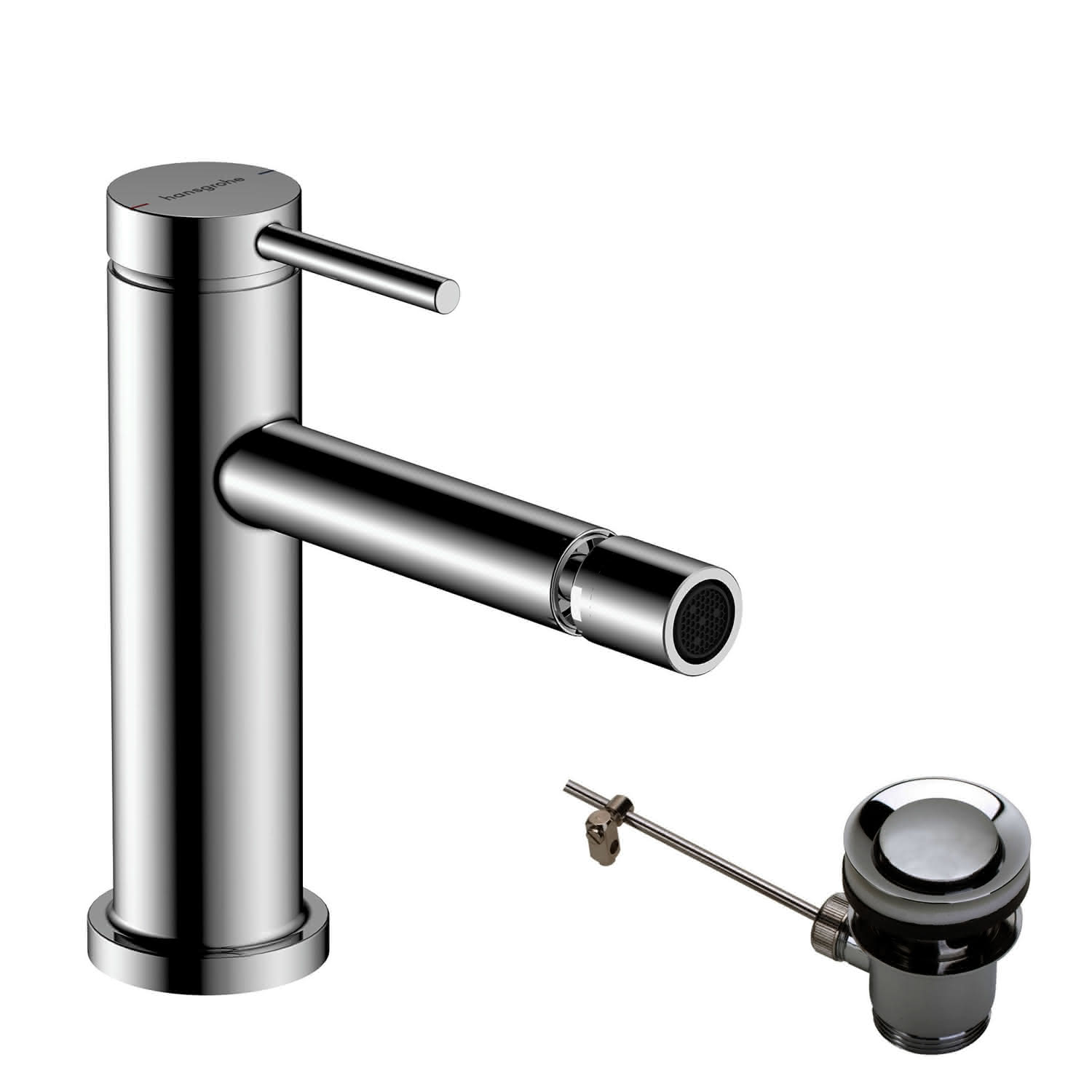 Hansgrohe Bidetmischer Tecturis S mit Zugstangen-Ablaufgarnitur chrom