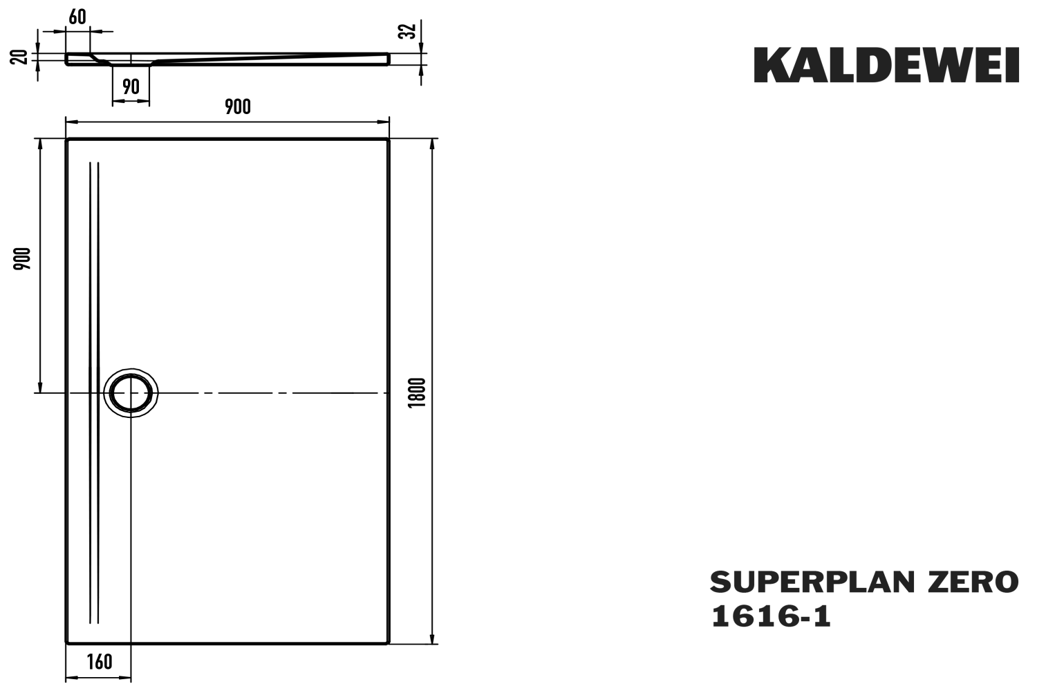 KA DW SUPERPLAN ZERO Mod.1616-1,900x1800 mm,alpinweiß,Invisible Grip