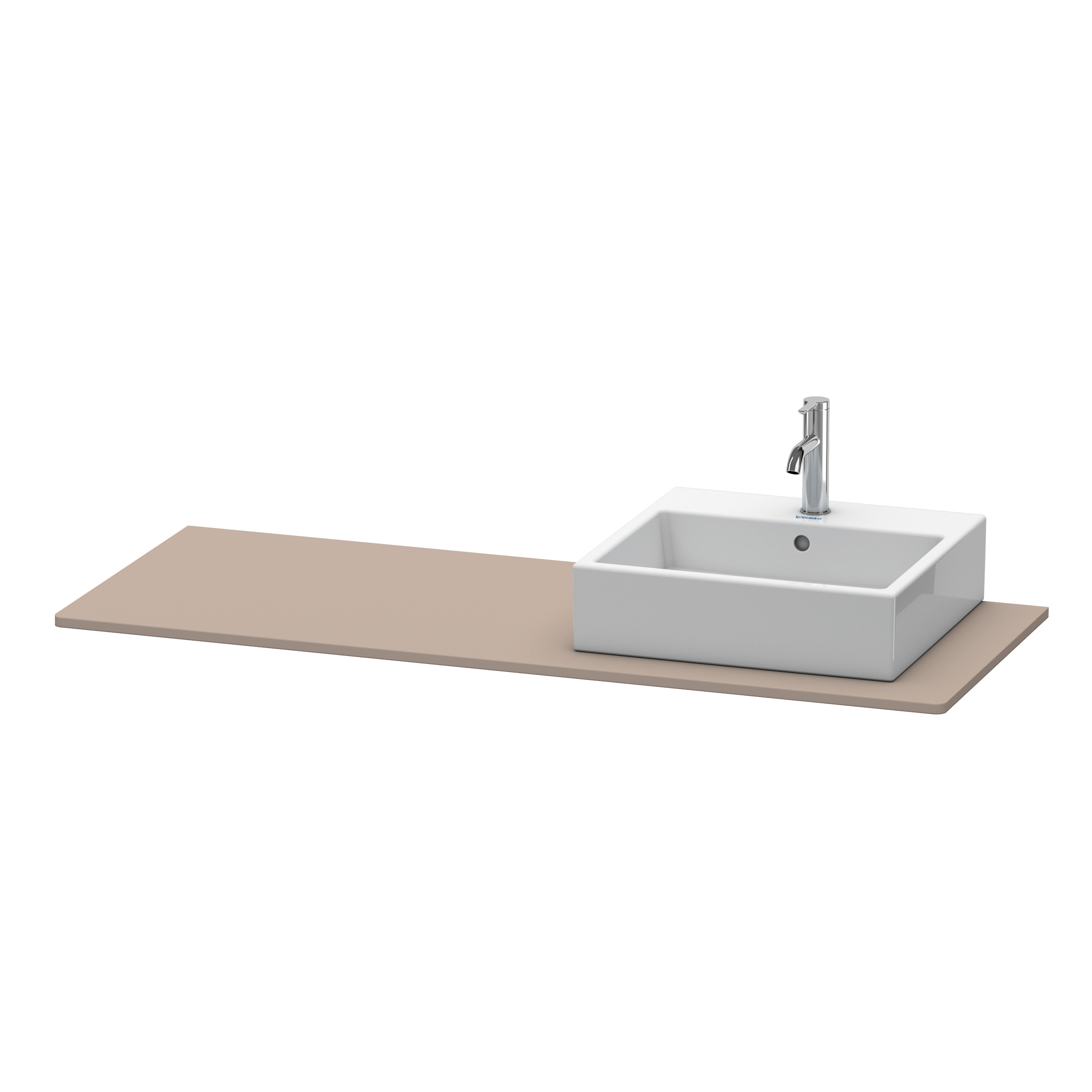 Duravit Konsole XSquare 16x1400x550mm mit 1 Ausschn., Basalt Matt