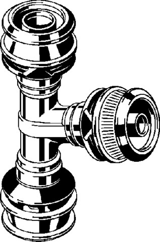 Viega T-Stück mit SC Raxofix DN10 5318.01 in 16mmxDN10x16mm Siliziumbronze