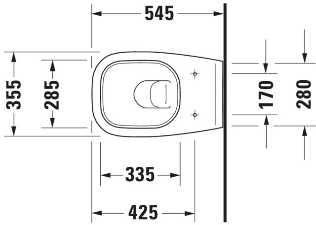 DU Wand-WC D-Code 545 mm Tiefspüler, weiß