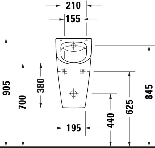 Duravit ME by Starck Urinal, Rimless Weiß Seidenmatt