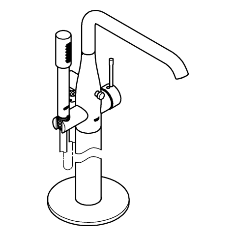 GROHE EH-Wannenbatterie Essence 25248_1 Bodenmontage FMS warm sunset