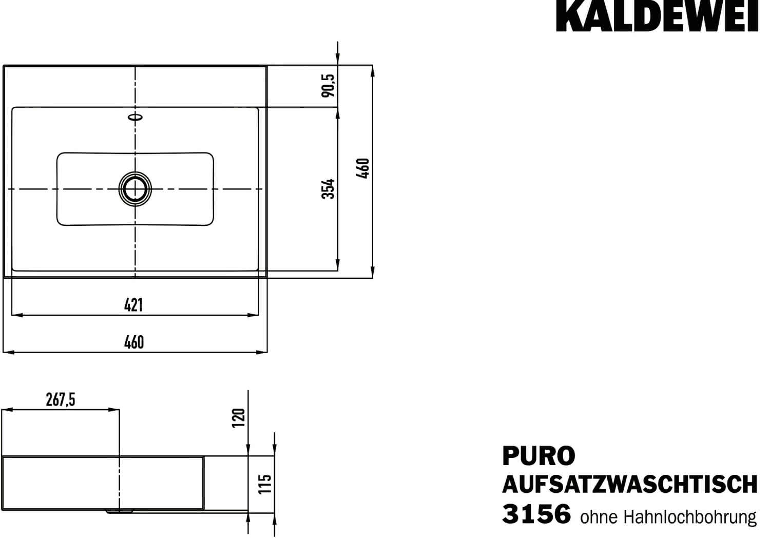 KA WB PURO Mod.3156,460x460mm,alpwe,PEFF ,AD,mÜL,chr