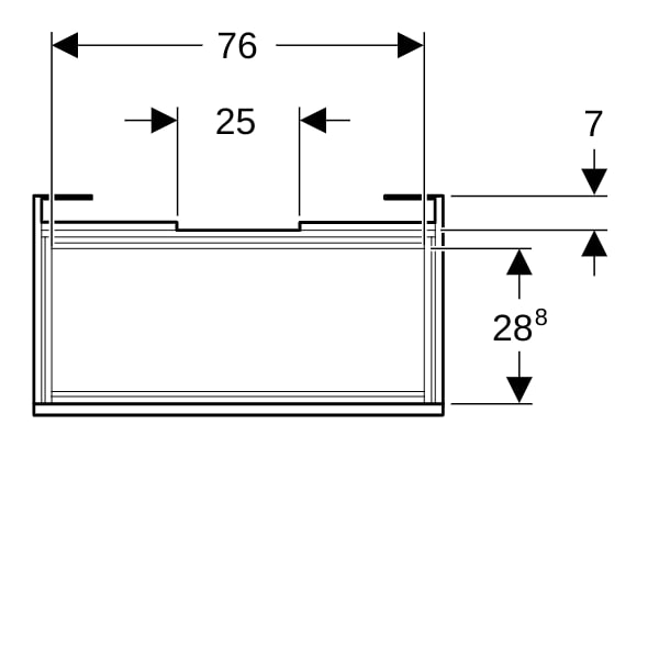 Geberit Renova Plan US f. WT, mit 1 Schublade 83,2x60,6x44,6cm, Nussbaum hickory hell