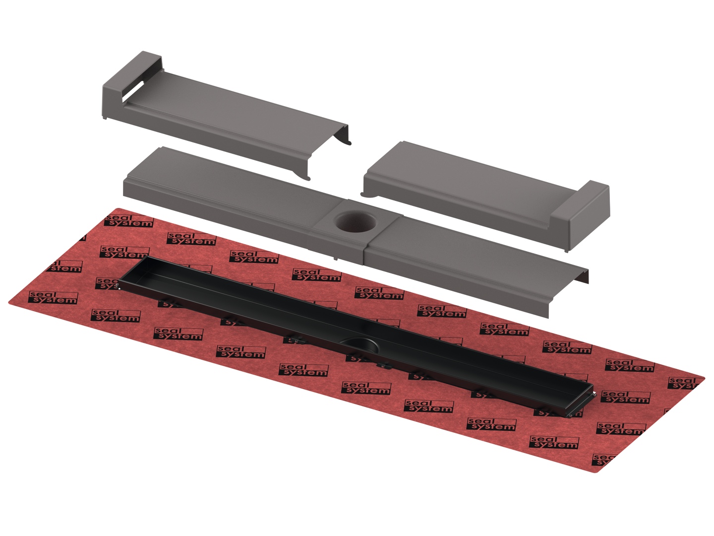 TECEdrainline-Evo Duschrinne, farbig beschichtet, schwarz matt, 1000mm
