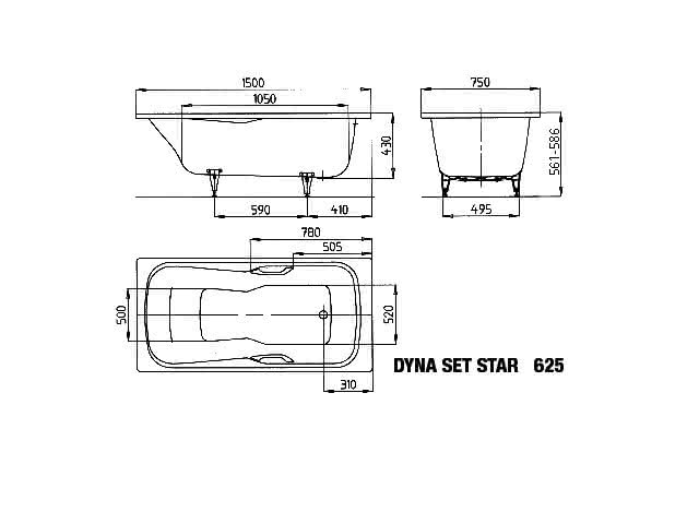KA BW DYNA SET STAR Mod.625,1500x750mm, manhattan