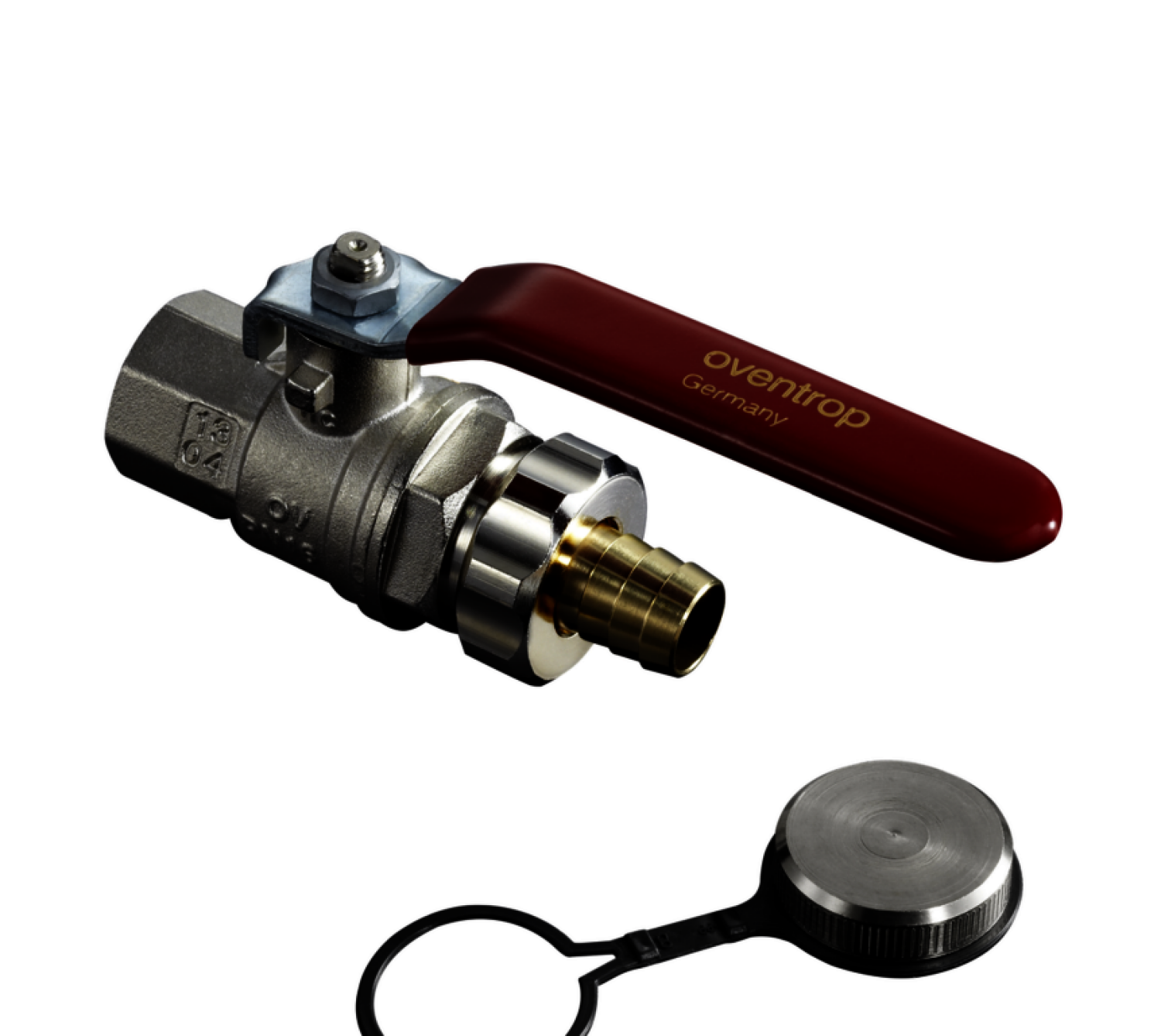 OVENTROP-Ms-Kugelhahn m.Schlauchverschr. DN20,R3/4"IG,PN16,Temp.von -20 bis 120 C