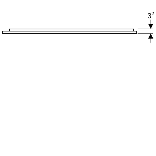 Geberit Option Plus LSP, eckig, direkte Bel. u. ind. Bel., 90x70x3,5cm, swm/alu elox
