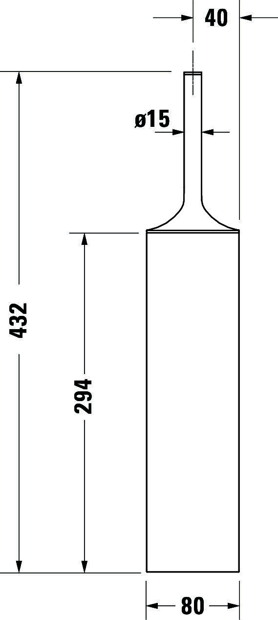 DU Starck T Bürstengarnitur, Schwarz Matt, Bodenstehend, 80x80x432