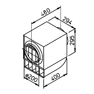 Helios LFBR 200 F7 Luftfilter-Box F7 für Rohr DN 200 mm
