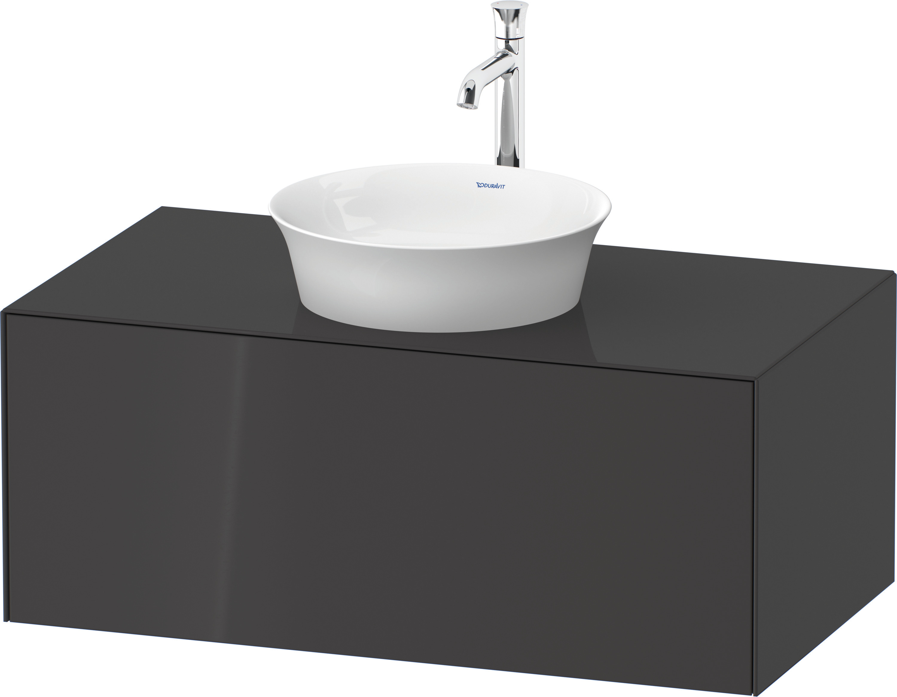Duravit WTU White Tulip wandhängend,1 Auszug 408x1000x550mm, Graphit Hochglanz