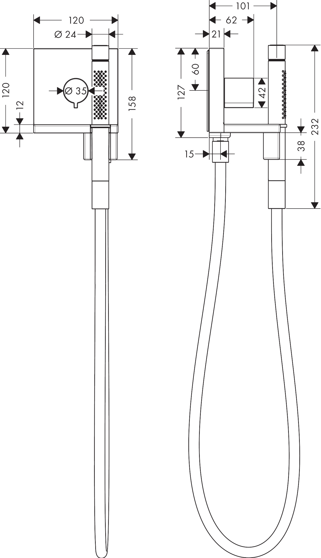 Hansgrohe Handbrausenmodul Axor Starck Fertigset BBR