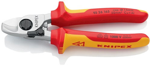 Kabelschere L.165mm Kopf verchr.VDE Mehrkomp.-Hüllen Form 2 KNIPEX Kabelschere L.165mm Kopf verchr.VDE Mehrkomp.-Hüllen Form 2 KNIPEX