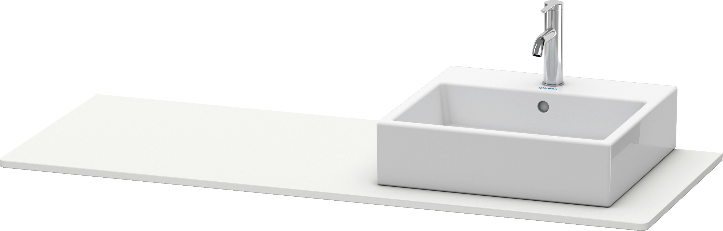 Duravit Konsole XSquare 16x1400x550mm mit 1 Ausschn., Nordic Weiß Seidenmatt