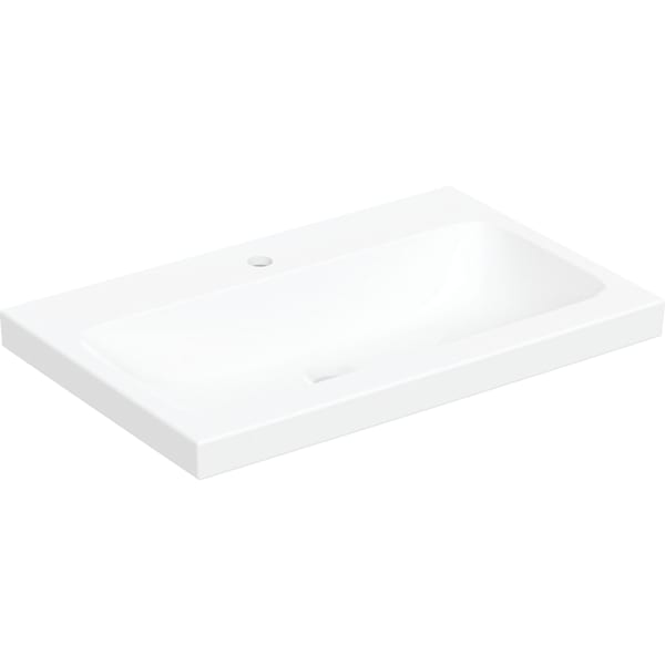 Geberit iCon Light Aufsatzwaschtisch 75x48cm mit Hahnloch, ohne Ül., weiß, KeraTect