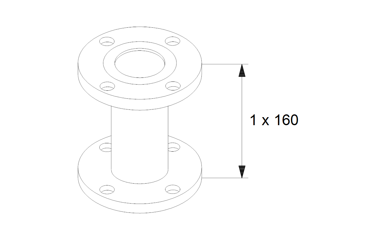 GRUNDFOS Zubehör für Umwälzpumpen Ausgleichsstück A65-160 PN6 160mm