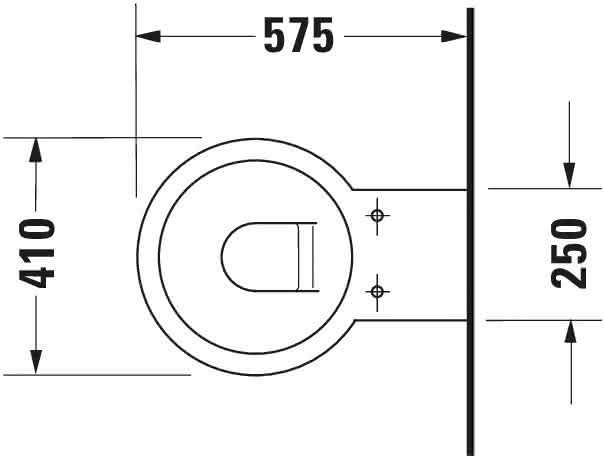 DU Wand-WC Starck 1 575 mm Tiefspüler, Durafix, weiß WonderGliss