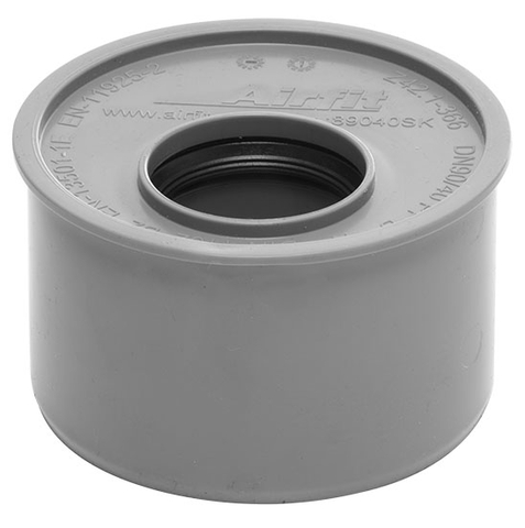 airfit Superkurz-Reduzierstück DN 90x40 aus PP, grau