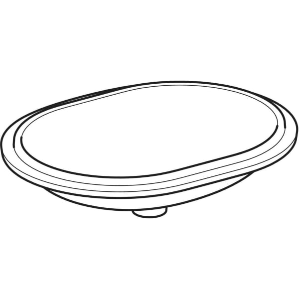 Geberit VariForm Unterbau-WT, elliptisch 62,5x49cm, o. Hl, o. Ül., glasiert, weiß