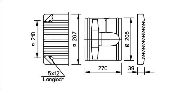 Helios HSW 200/2 Axialventilator 1-PH, mit Gitter