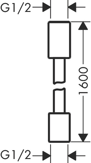 Hansgrohe Textilbrauseschlauch Axor 1600mm mit zylindrischen Muttern PBC
