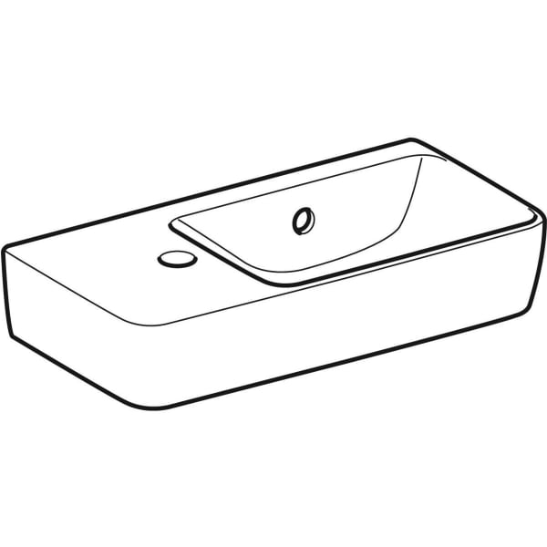 Geberit Renova Compact HWB, verk. Ausladung 50x25cm, Hl. li, m. Ül., weiß, KeraTect