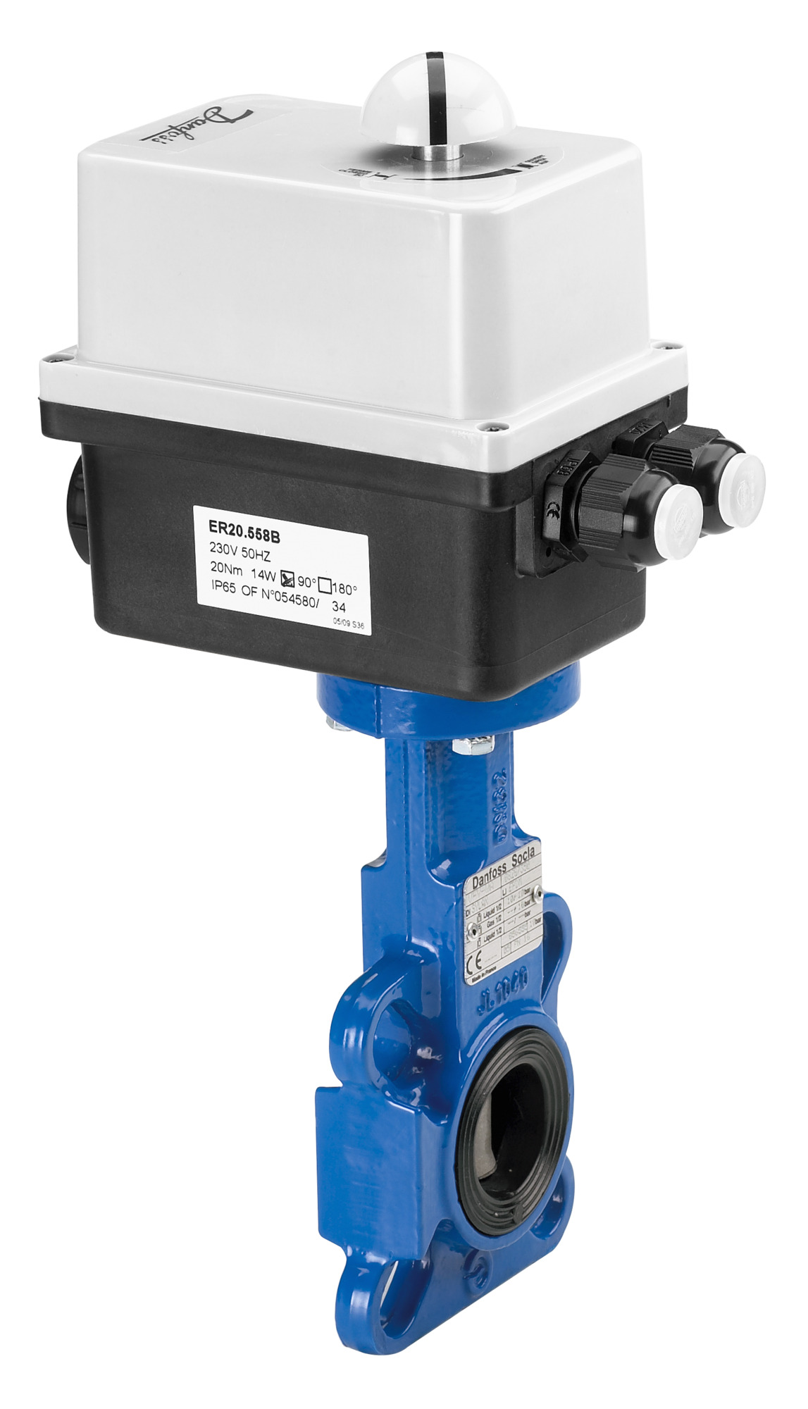 Danfoss mot. Absperrklappe VFY-WA DN100, 230V, Klappensch., Edelstahl, FL