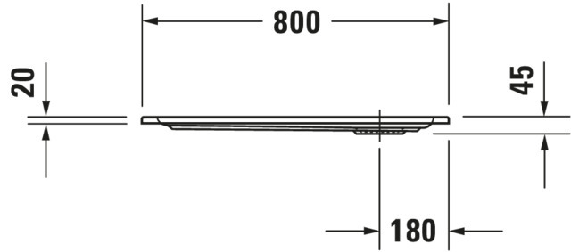 DU Starck Slimline Duschwanne, Quadratisch, 800x800x45 mm, Weiß, Sanitä