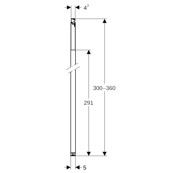 Geberit Duofix Ständer raumhoch H:300-360 cm