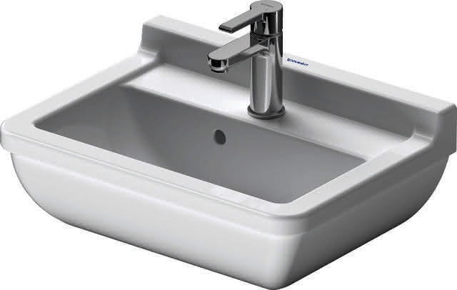 DU Waschtisch Starck 3 500 mm mit ÜL, mit HLB, 1 HL, weiß
