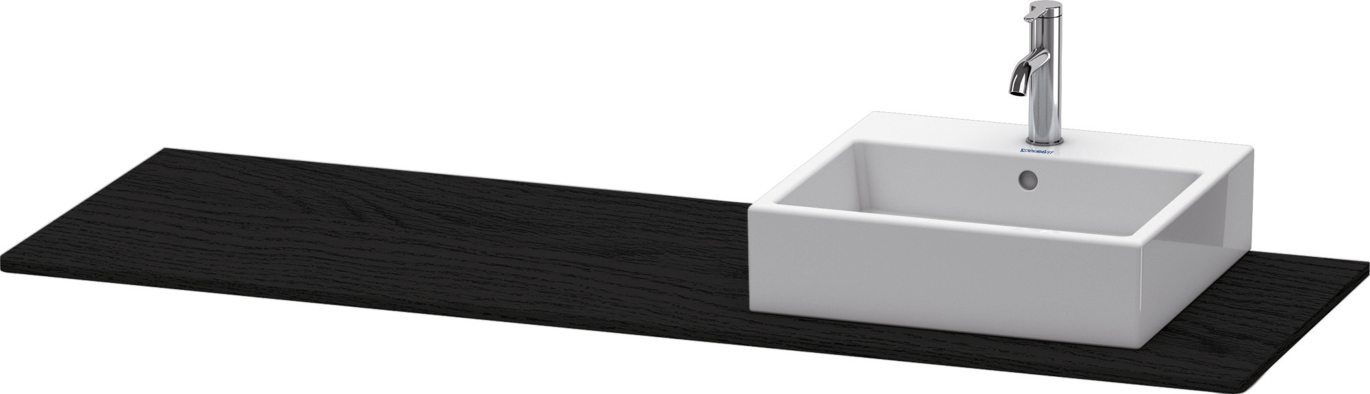 Duravit Konsole XSquare m. Ausschnitt rechts 16x1600x550mm, Eiche Schwarz