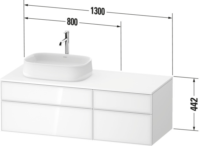 Duravit Konsolen-WTU wh Zencha 550x1300x442mm Weiß/Taupe Superm. 2 Ausz. 2 Schubk.
