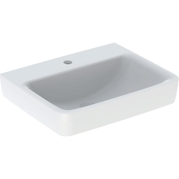 Geberit Renova Plan Waschtisch, 55x44cm m. Hl., o. Ül., weiß, KeraTect