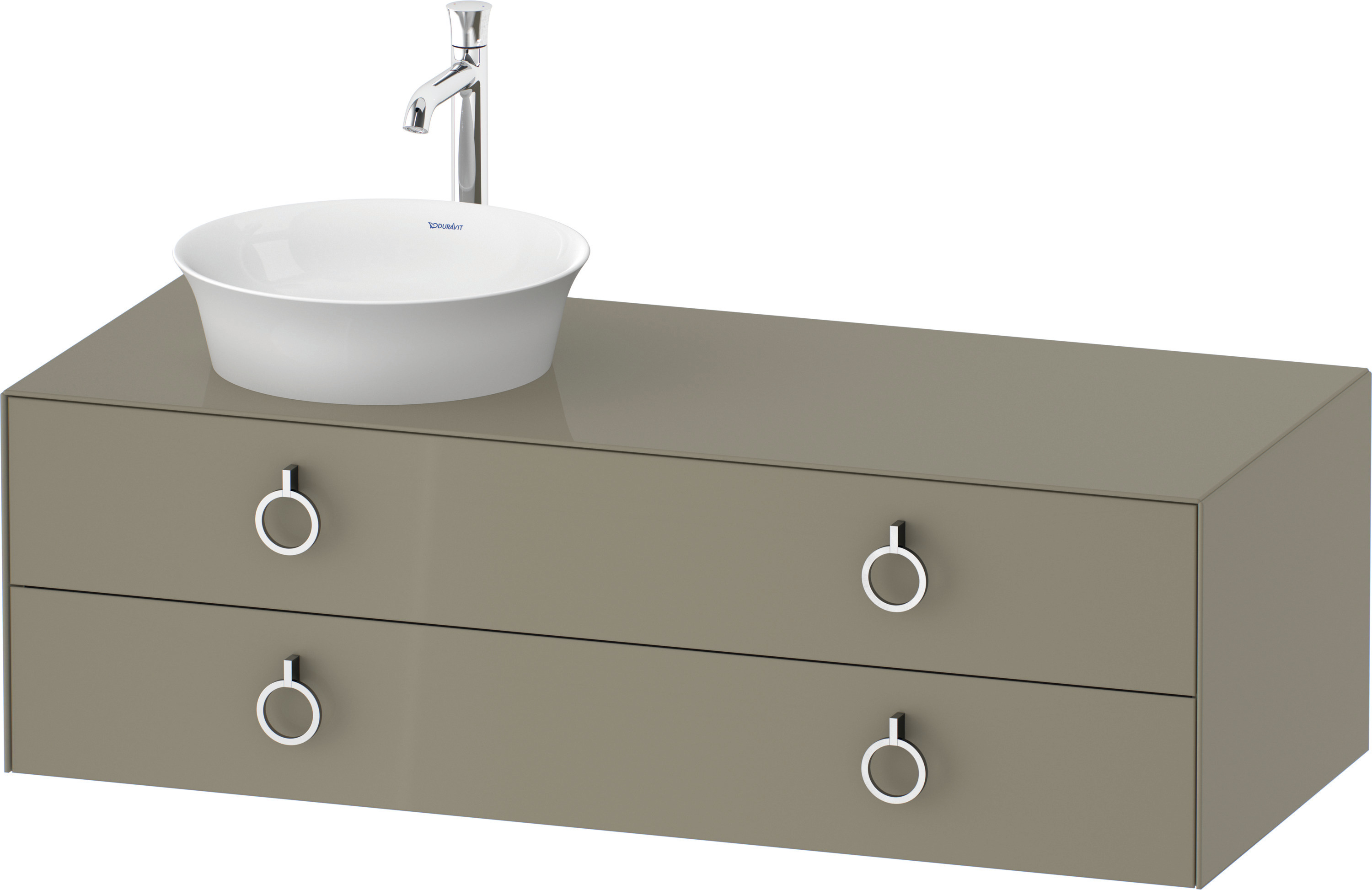 Duravit WTU wandh.White Tulip,2Schk.,m.Griff Aus.l,408x1300x550,Steingrau Hochglanz
