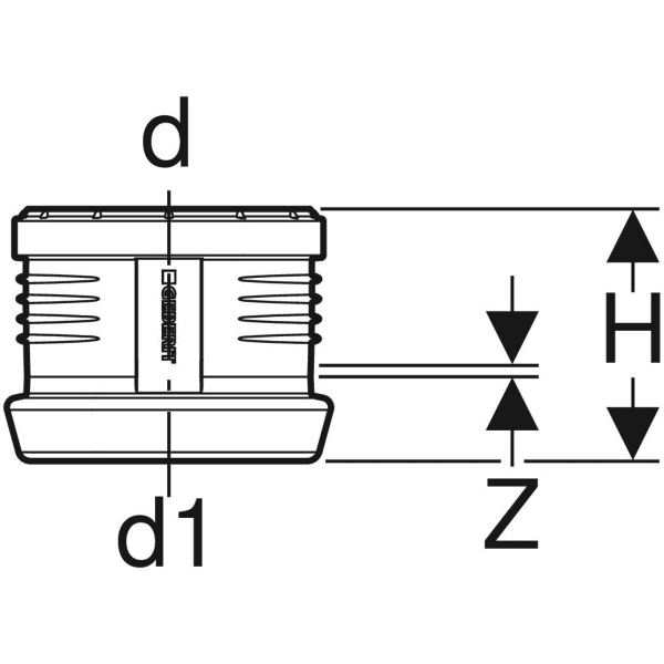 Geberit Silent-PP Übergangsmuffe auf Silent-db20 und PE d50/56