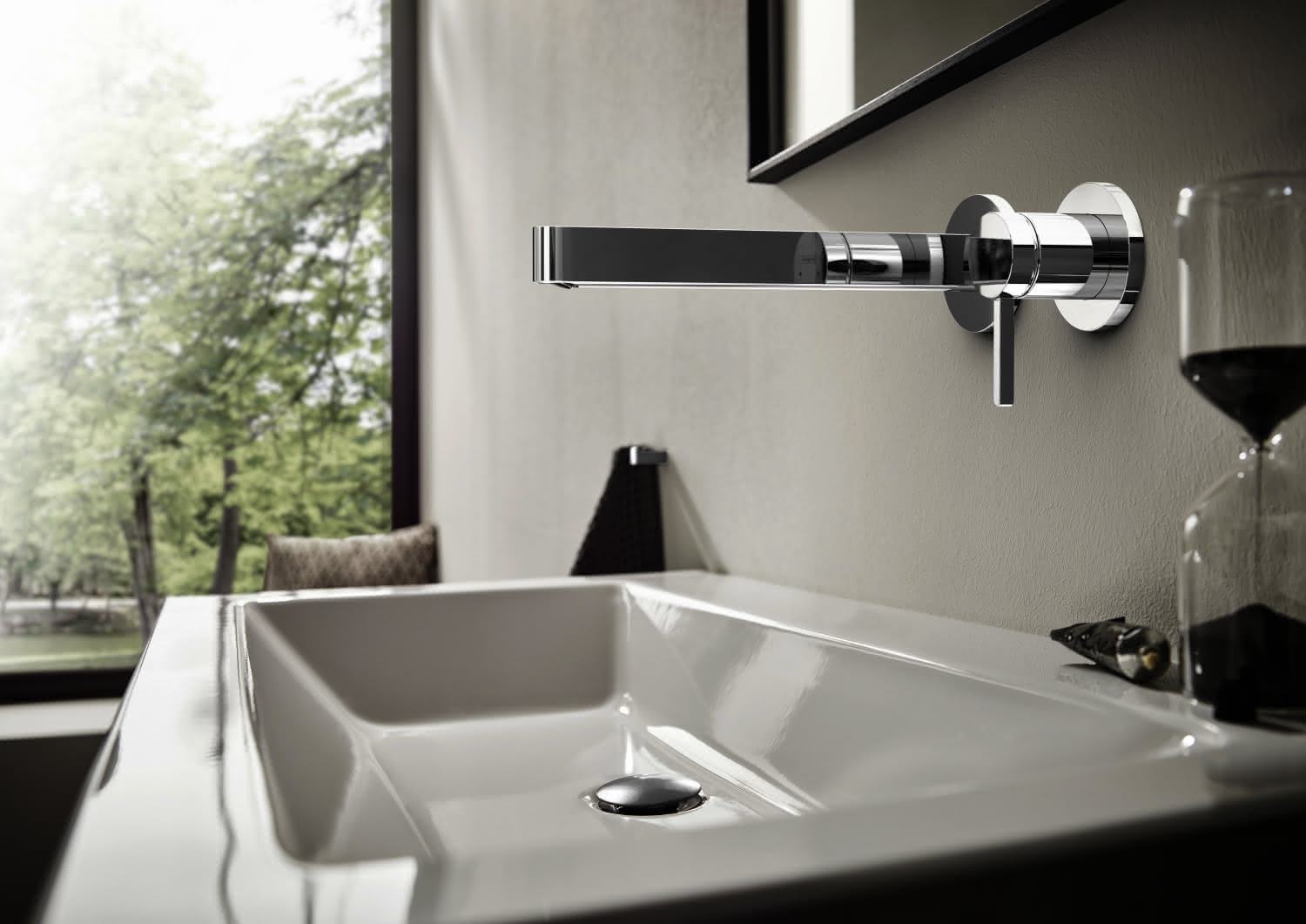 Hansgrohe 2-Loch Waschtischmischer Unterputz Finoris F-Set langer Auslauf chrom