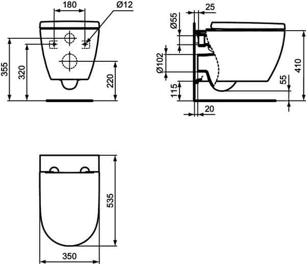 IS WC-Paket i.life O WC Hydro Twist m.WC-Sitz Softclosing 350x535x400mm Weiß