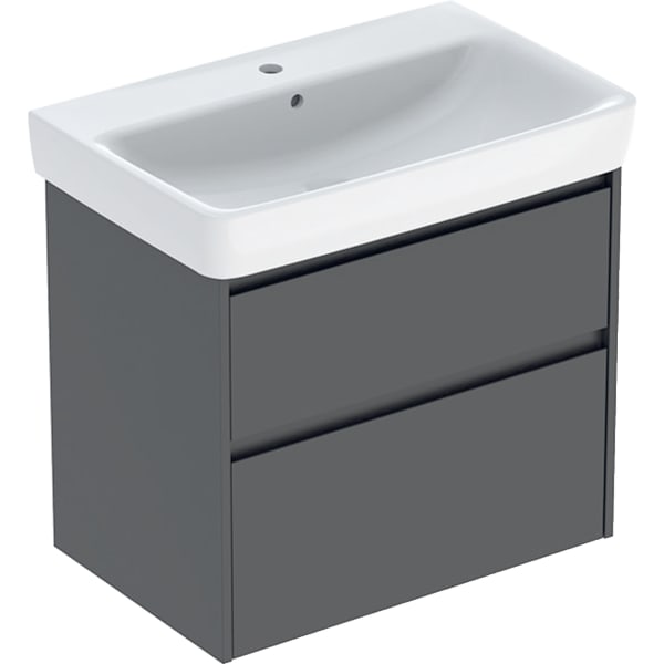 Geberit Renova Plan Set WT mit US, 2 Schubl. 75x69,7x44,6cm, lava/l. seidenmatt