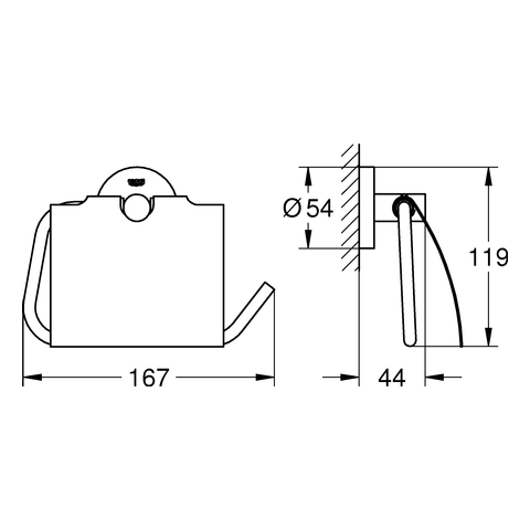 GROHE WC-Papierhalter Essentials 40367_1 mit Deckel cool sunrise