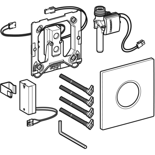 Geberit Typ 01 UR-Strg., rund, elektron. Sp. Batteriebetrieb, chrom glänzend
