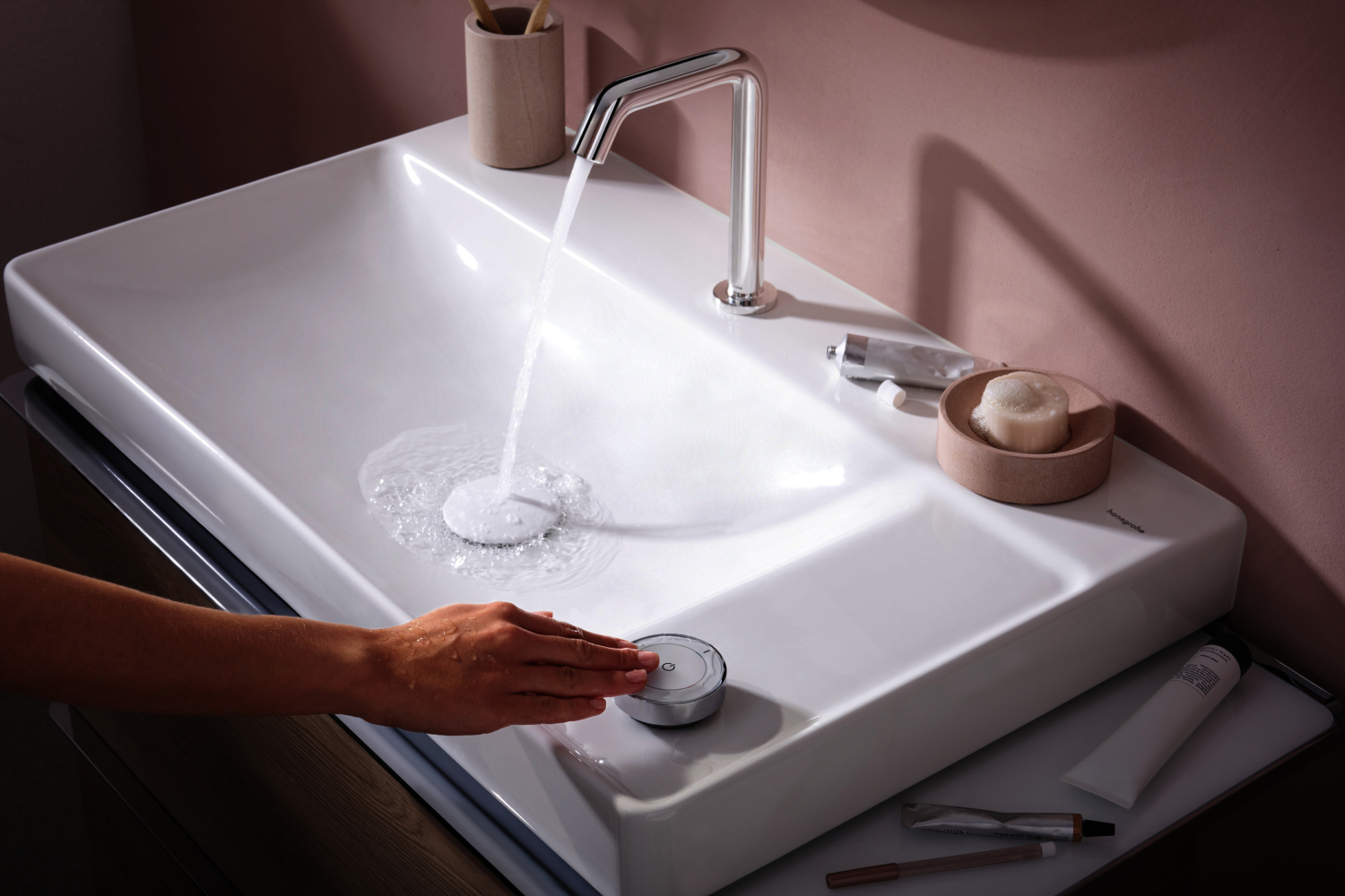 Hansgrohe 2-Loch WTM Tecturis S 150 mit unverschl.Ablaufgarnitur chrom