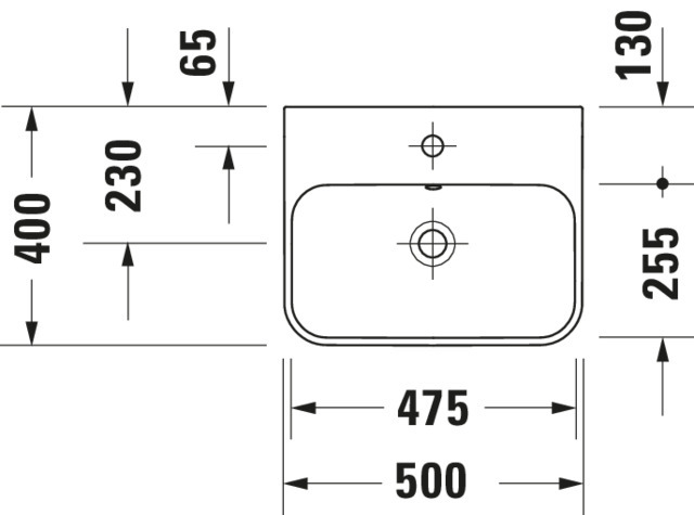 DU Aufsatzbecken Happy D.2 Plus 500mm Anthrazit Matt,m.ÜL,m.HLB,o.HL