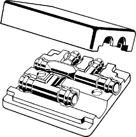 Viega Kreuzungs-T-Stück 2249.3 in 22x15x22mm Rotguss